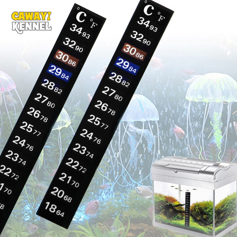 Aquarium Thermometer - デジタル水族館温度計,水槽温度ステッカー,デュアルスケール,スティック,高品質,耐久性のあるアクセサリー,セットあたり2個