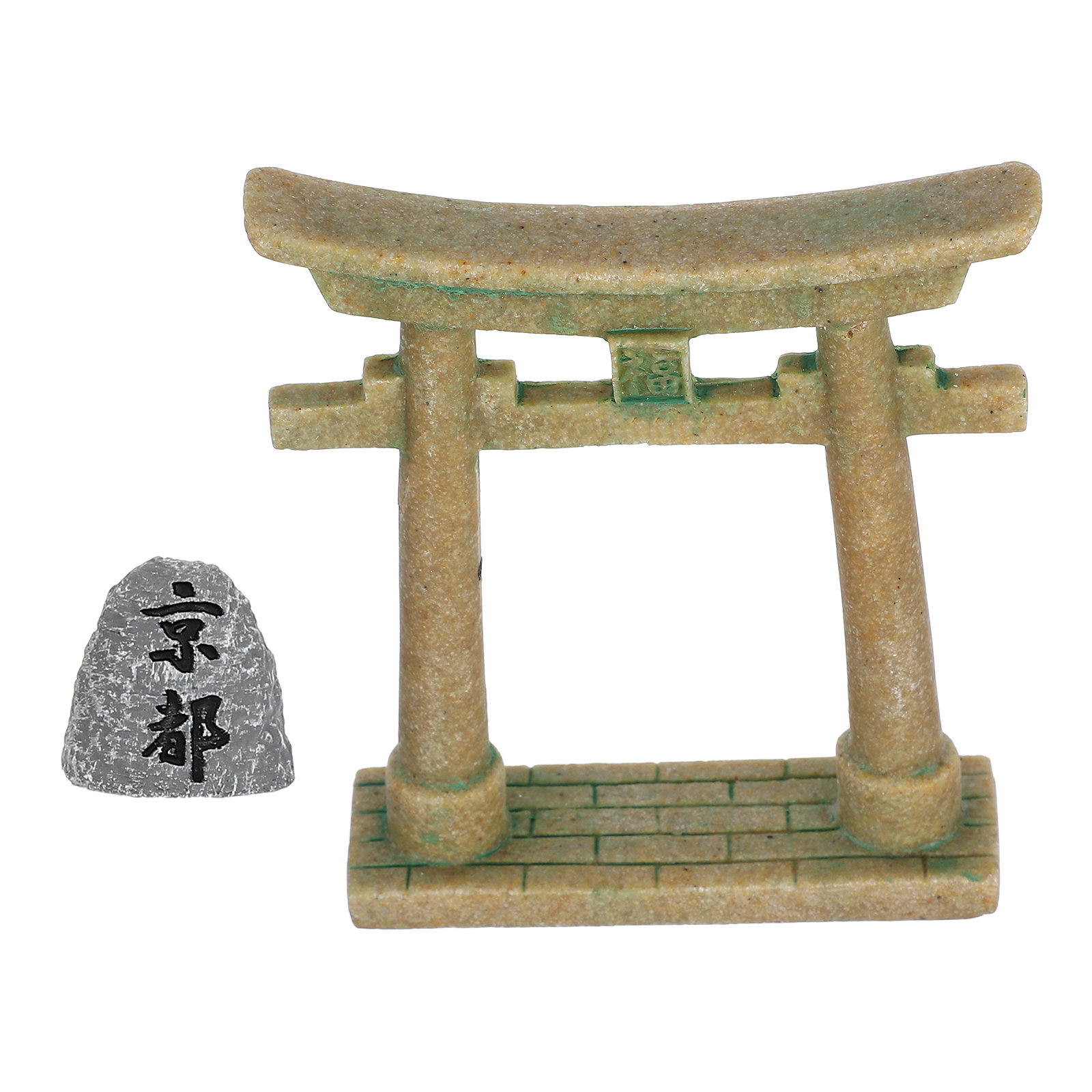 Aquarium Fish Japanese - ミニチュア日本式鳥居ゲート樹脂製神社飾り、水槽、観賞魚、盆栽、庭園、禅装飾、テラリウム、マイクロ用