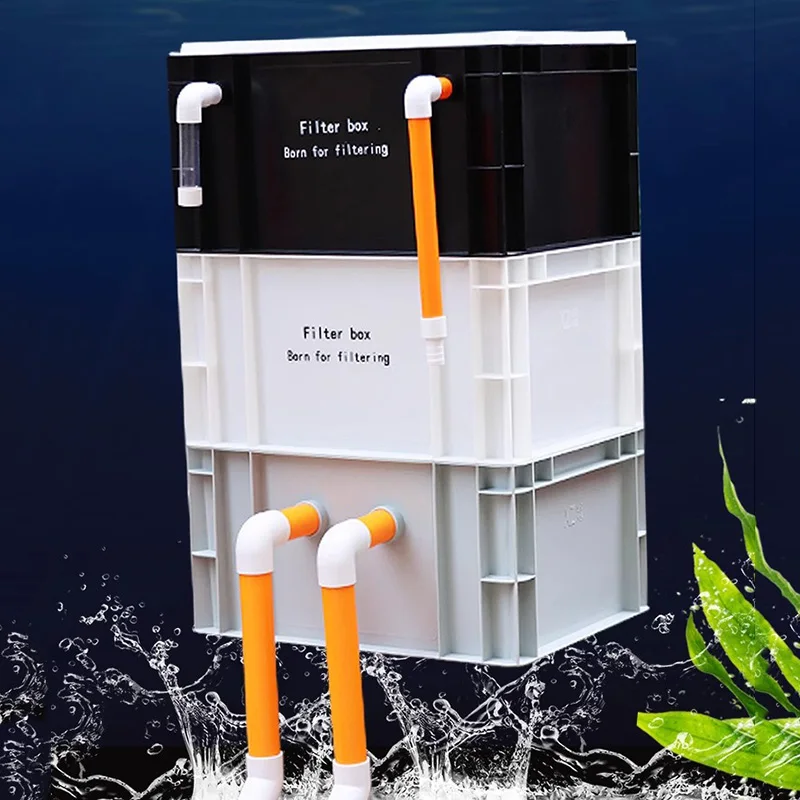Aquarium Fish In Pond - 水槽用外部フィルターボックス、魚飼育池用大型水循環フィルターシステム、吊り下げ式フィルター、水槽用ターンオーバーボックス