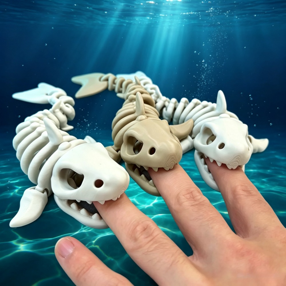 Aquarium Fish Real - サメの骨格水槽装飾品、可動式オーナメント、爬虫類、魚タンクの景観、魚やエビの隠れ家、水槽アクセサリー