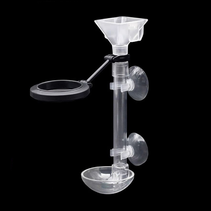 Aquarium Fish Eggs - アクリル水槽用フィッシュフィーダー 透明チューブ 伸縮式 多機能 魚タンク用フードディスペンサー 給餌リング付き