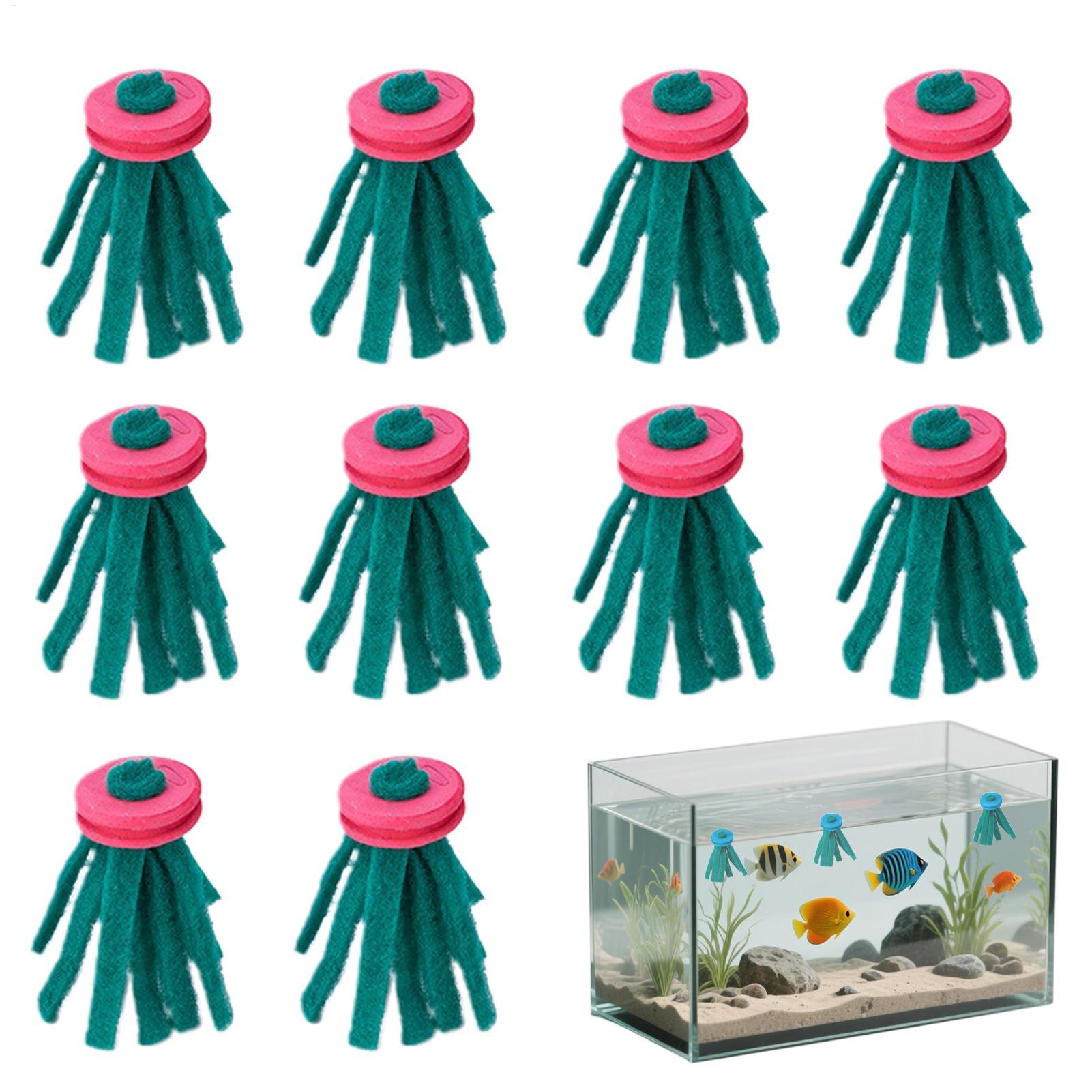 Aquarium Fish Eggs - 10個入り水槽産卵モップ装飾用繁殖用フローティングエッグコレクターグラスハイダウェイ、ベタ稚魚の休息・給餌保護用