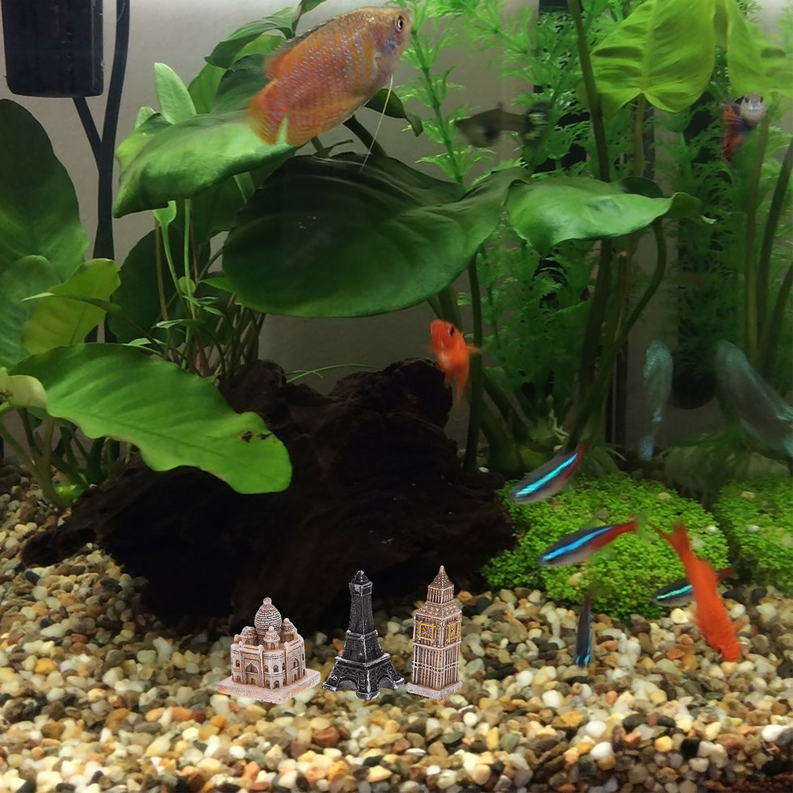 Aquarium Fish Usa - 7 個のミニチュアローマ像詳細な樹脂彫刻家の装飾魚水槽アクセサリー風景歴史的建造物