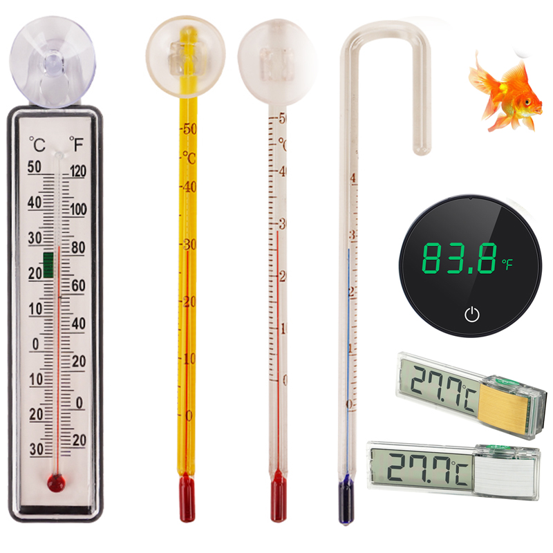 Aquarium Thermometer - 水槽用デジタル温度計 吸盤付き 魚用吊り下げ式温度計 タンク用温度計 電子LCD温度計