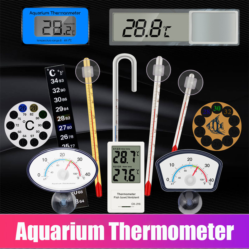 Aquarium Thermometer - 水族館温度計水槽水中ガラス温度計アクセサリー水温測定用防水吸盤