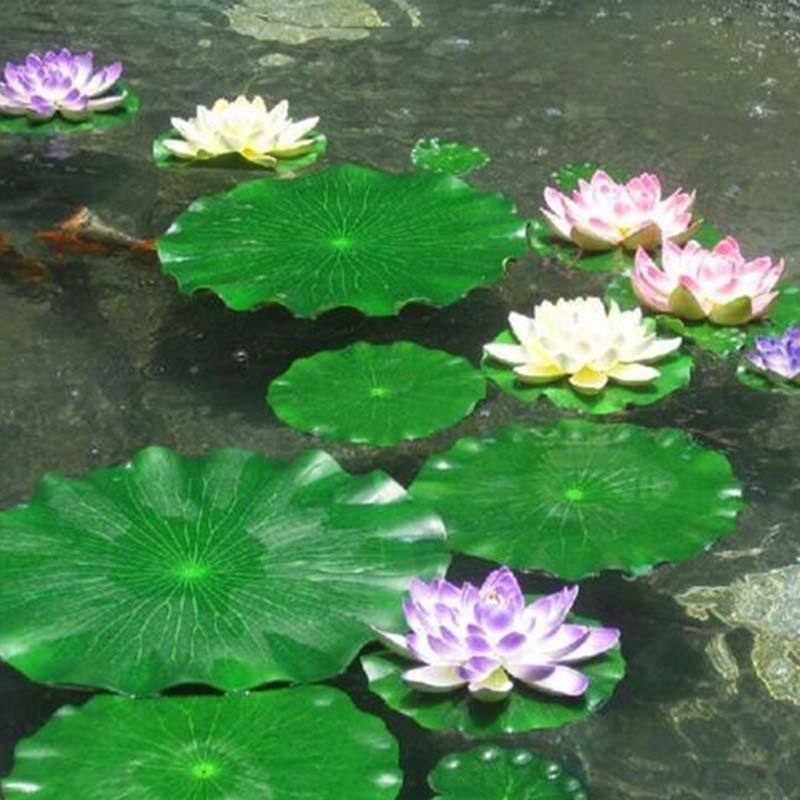 Aquarium Fish In Pond - 2026年人工水蓮蓮の葉花なし池飾り水槽用浮き蓮の葉庭の魚タンク装飾用
