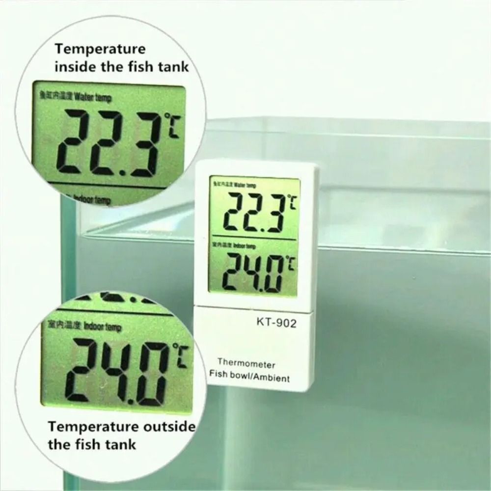 Aquarium Thermometer - LCDデジタルディスプレイミニ水族館温度計フローティング防水水温計垂直ゲージ