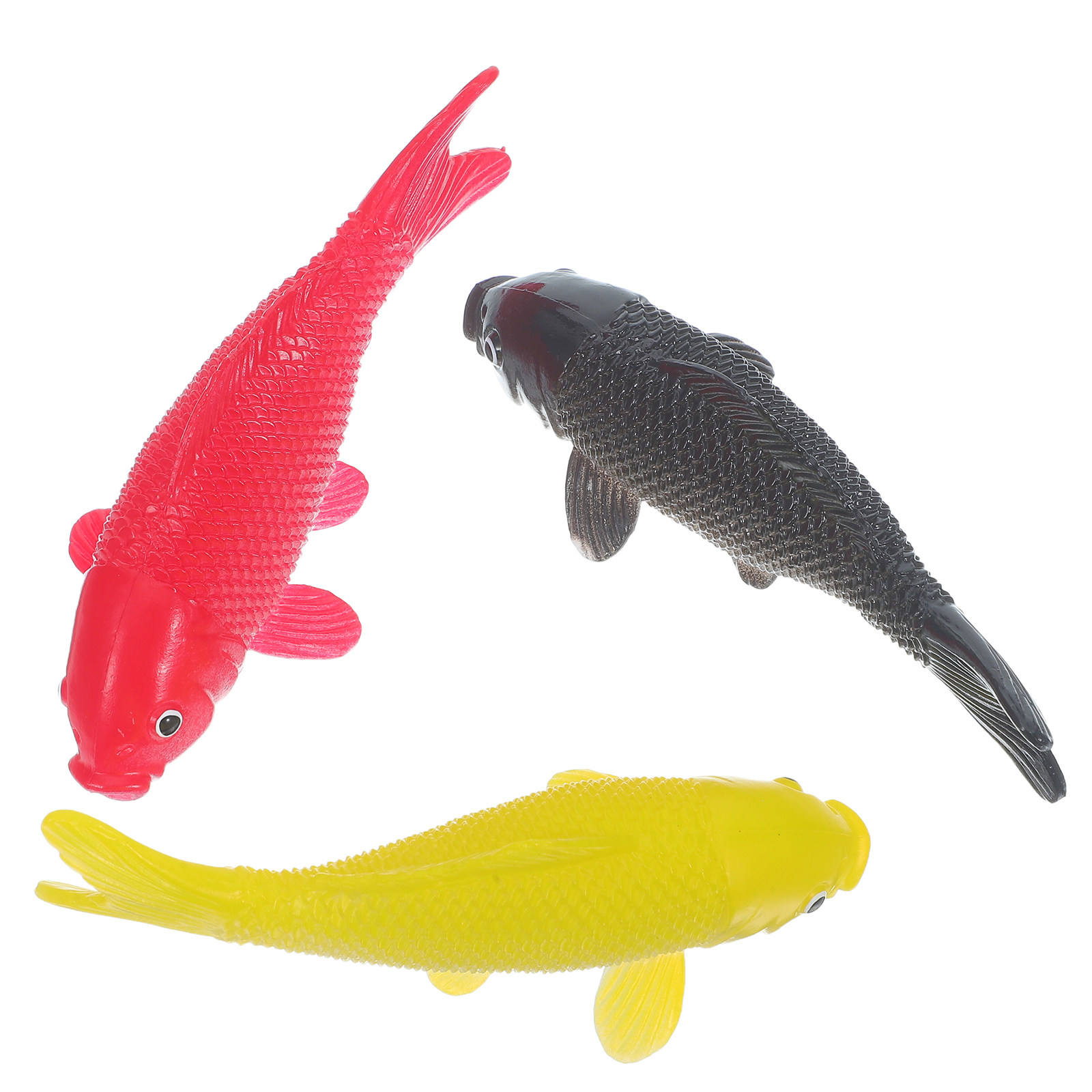 Aquarium Fish In Pond - 3 個の魚工芸品おもちゃリアルなプラスチック魚の置物人工水槽装飾金魚飾り家庭用水槽池用