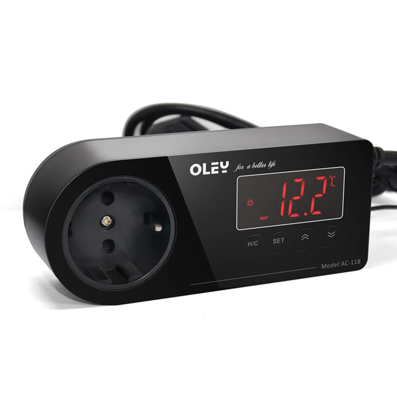 Aquarium Thermometer - EU プラグデジタル温度コントローラーサーモスタット水族館爬虫類 NTC センサー AC-118