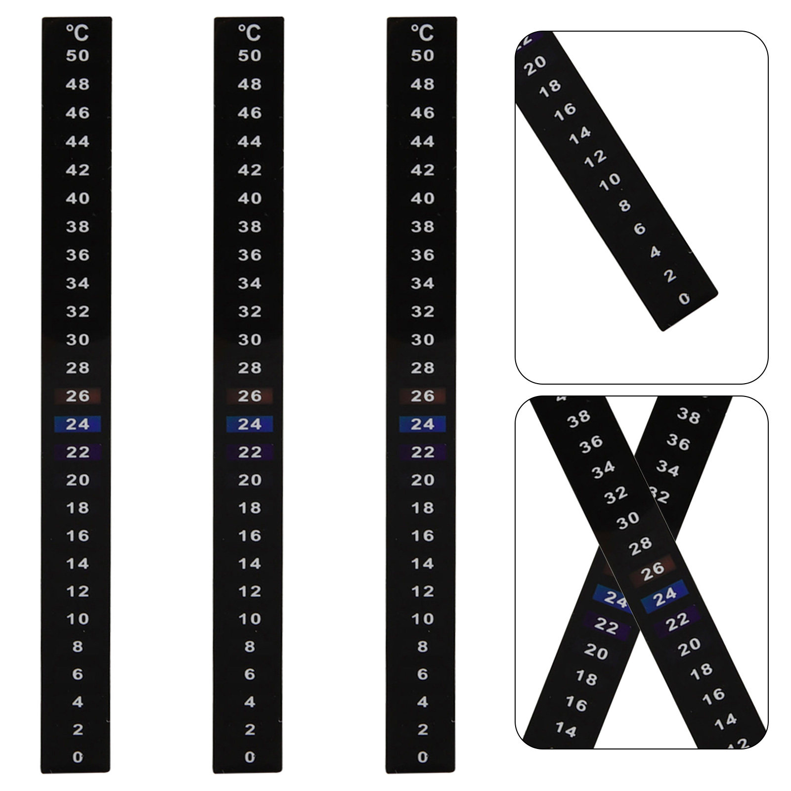 Aquarium Thermometer - 3 個の水平温度計ステッカー ビール醸造温度ストリップ 水族館用粘着ガラス瓶 メイソンデカール ピクルスサワードウ