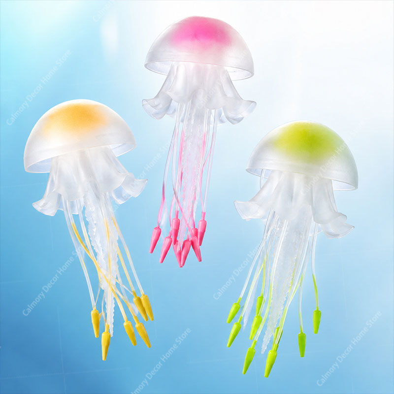 Aquarium Fish Real - 創造的な模擬浮遊蛍光発光効果クラゲ水槽装飾魚タンク水中装飾品ミニチュア