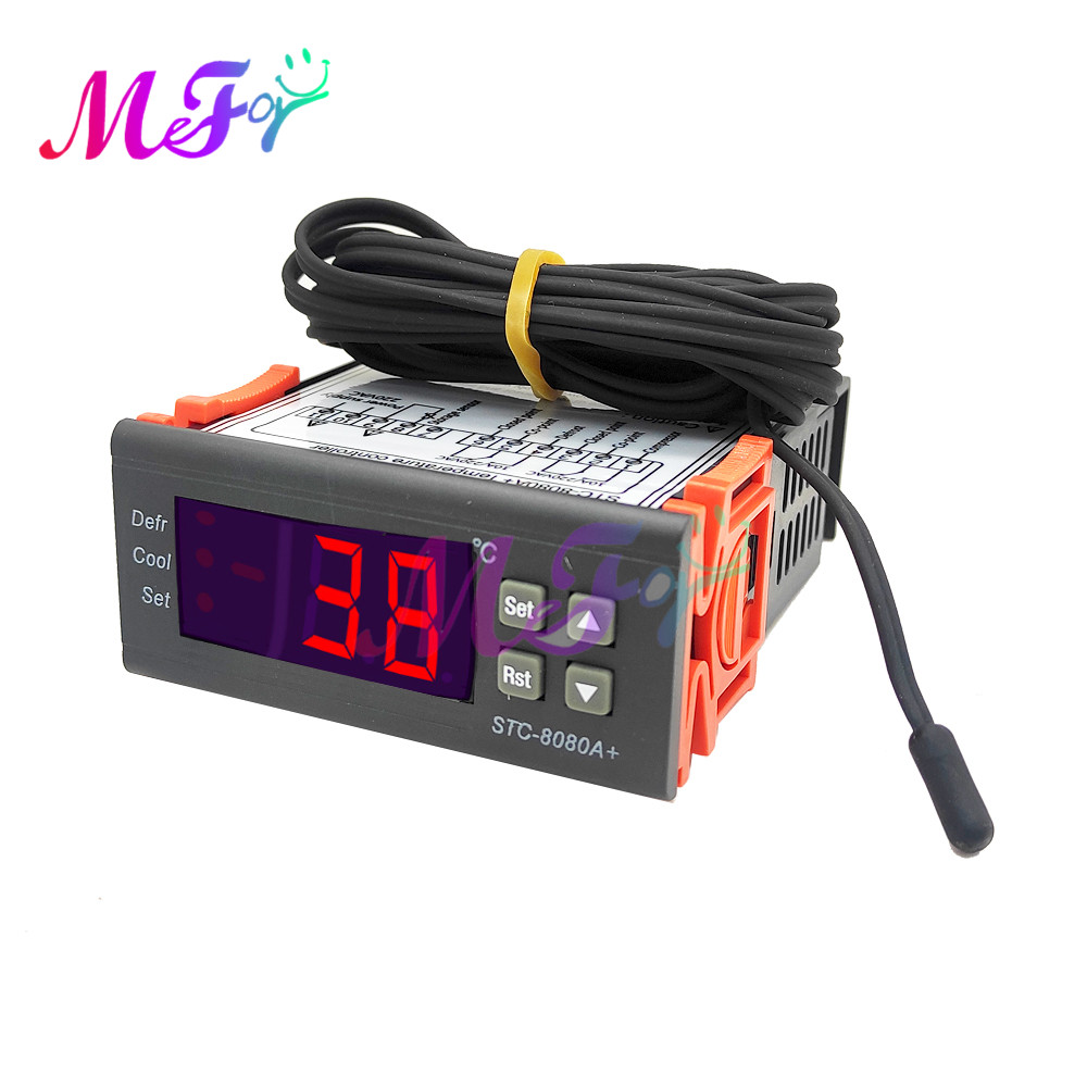Aquarium Thermometer - デジタル温度コントローラ STC-8080A + 温度調節器 110-220V 冷凍庫冷蔵庫水族館魚ペット温度計