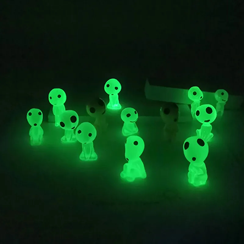 Aquarium Fish Accessories - 光るエルフミニフィギュア水槽飾り コダマ 暗闇で光るフィギュア ガーデンマイクロフラワー鉢植え風景飾り