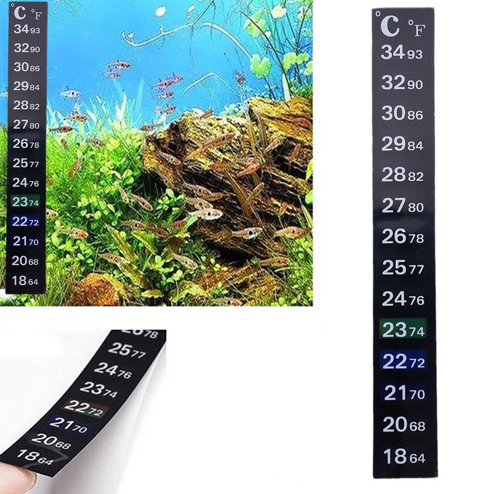 Aquarium Thermometer - デジタル水族館ホームスティックオン温度計水槽ストリップデュアルスケール C/F 変色温度測定ステッカーツール