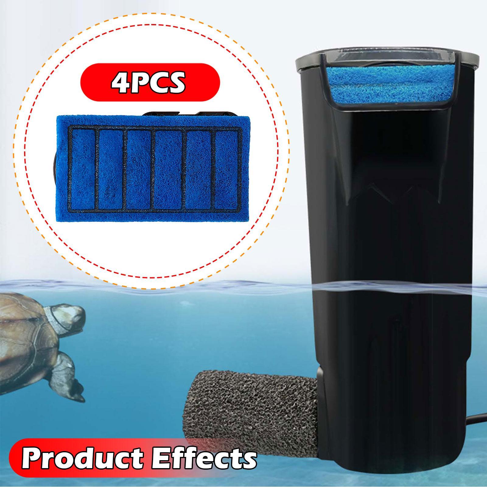 Aquarium Fish Accessories - 4 個のタンクフィルターカートリッジ取り付けが簡単なアクセサリー高性能水族館内部フィルターカートリッジ 5W 用