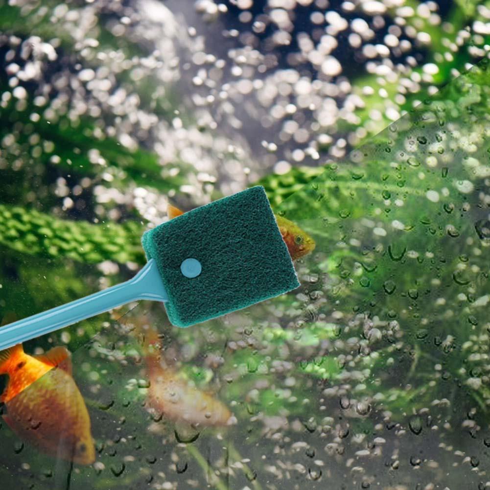 両面使える水槽用スポンジクリーナー、ロングハンドル付き水槽藻 - Aquarium Fish Accessories のレビューと価格