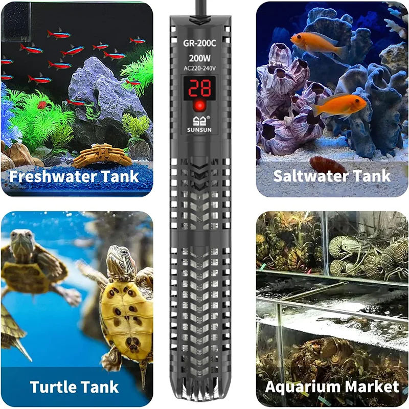 水族館用水中ヒーター デジタル表示 魚タンク用ヒーターロッド - Aquarium Thermometer のレビューと価格