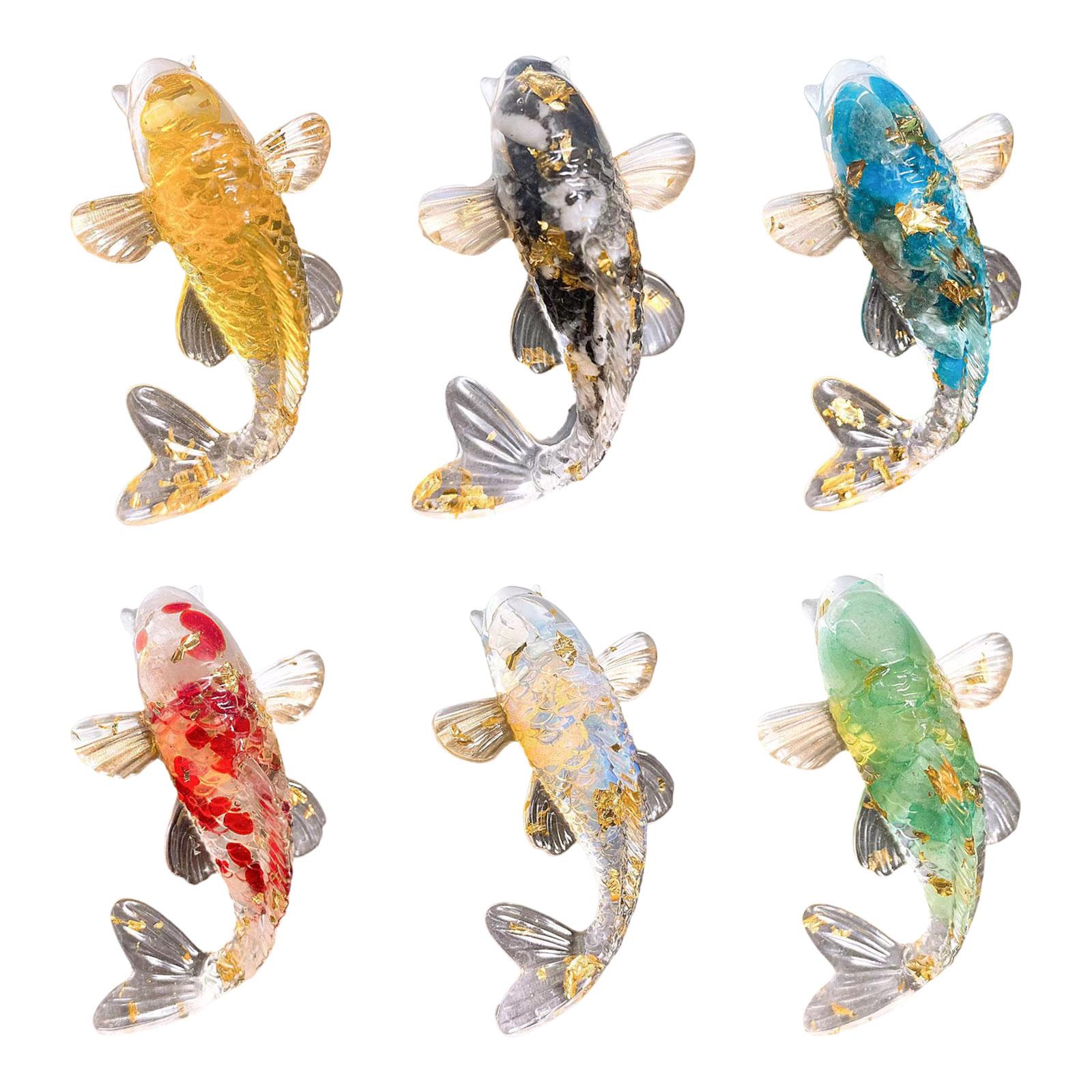 リアルな鯉の魚の彫刻樹脂製置物、かわいい幸運のお守り、日本の - Aquarium Fish Japanese のレビューと価格