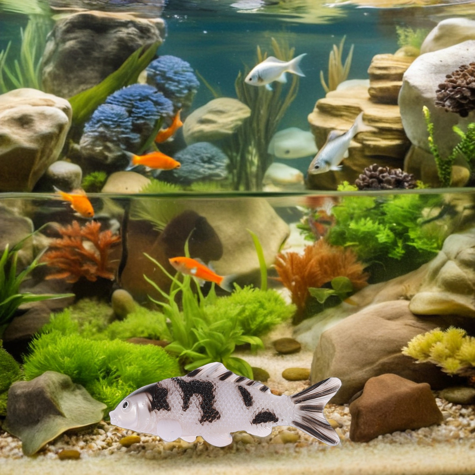 4個入り 鮮やかな鯉の水槽飾り 人工浮き魚飾り 庭の池の噴水 - Aquarium Fish Japanese のレビューと価格