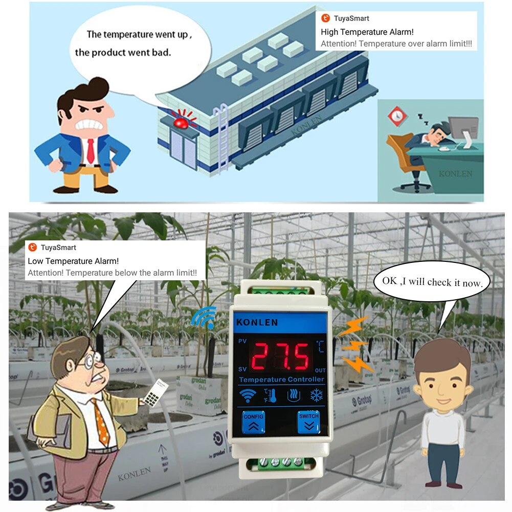 Tuya-温度計センサー,温度コントローラー,冷蔵庫,サーモ - Aquarium Thermometer のレビューと価格