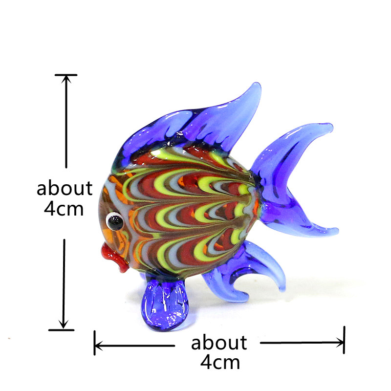 カラフルな熱帯魚ミニ置物かわいい小さな海の動物ガラスクラフト - Aquarium Fish Real のレビューと価格