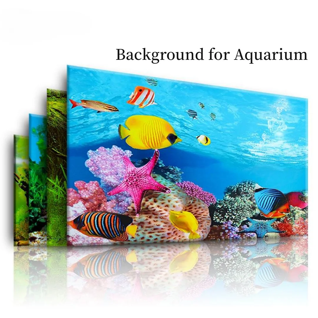 3D水族館の背景ステッカー,水槽の装飾,海洋植物,両面風景, - Background Film 3D のレビューと価格