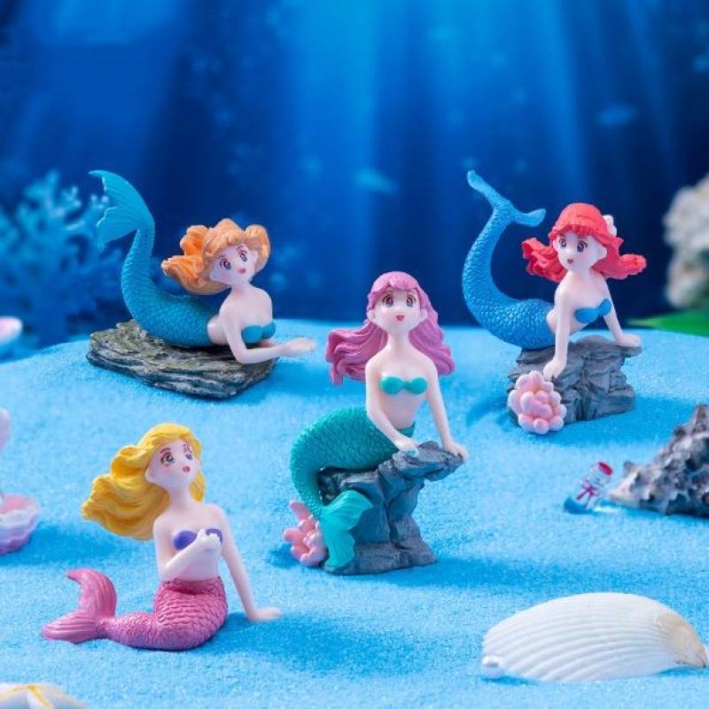 4 個のプラスチック水槽リトルマーメイドオーナメントミニチュ - Aquarium Fish Real のレビューと価格