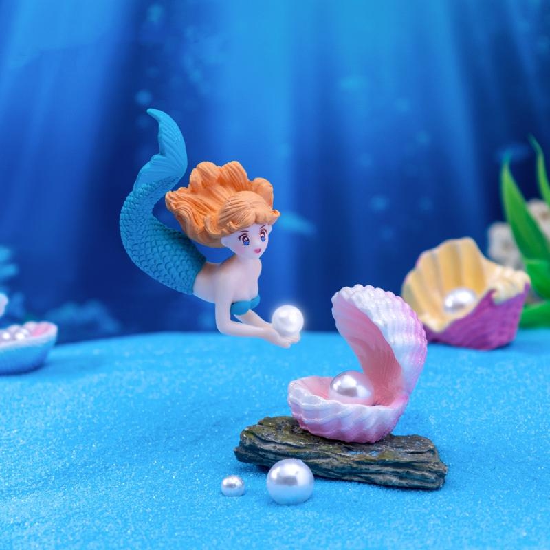 4 個のプラスチック水槽リトルマーメイドオーナメントミニチュ - Aquarium Fish Real のレビューと価格
