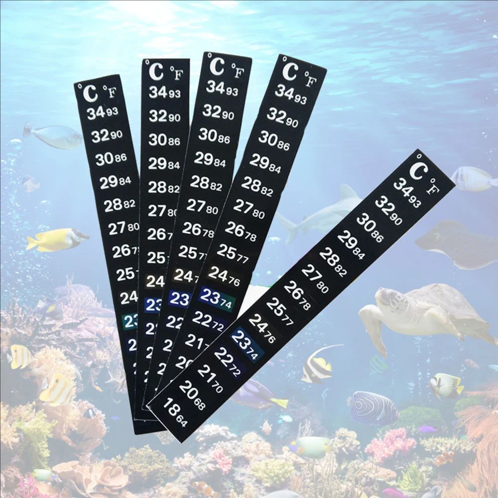 5 個/10 個水族館の水槽ストリップ貼り付け式変色温度計ス - Aquarium Thermometer のレビューと価格