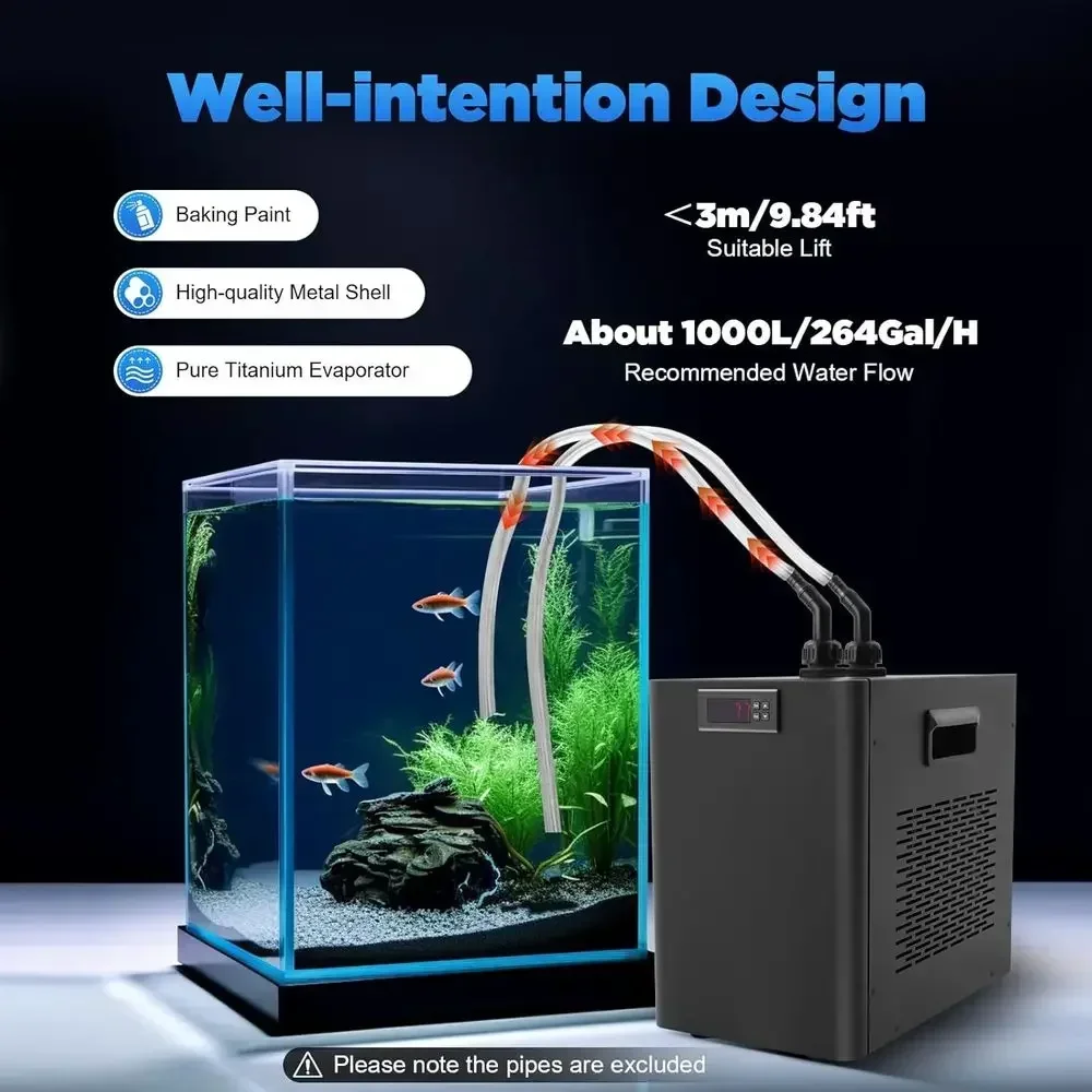 110V空冷式水槽冷却装置、160L/42ガロン容量、家庭用 - Aquarium Fish Market のレビューと価格