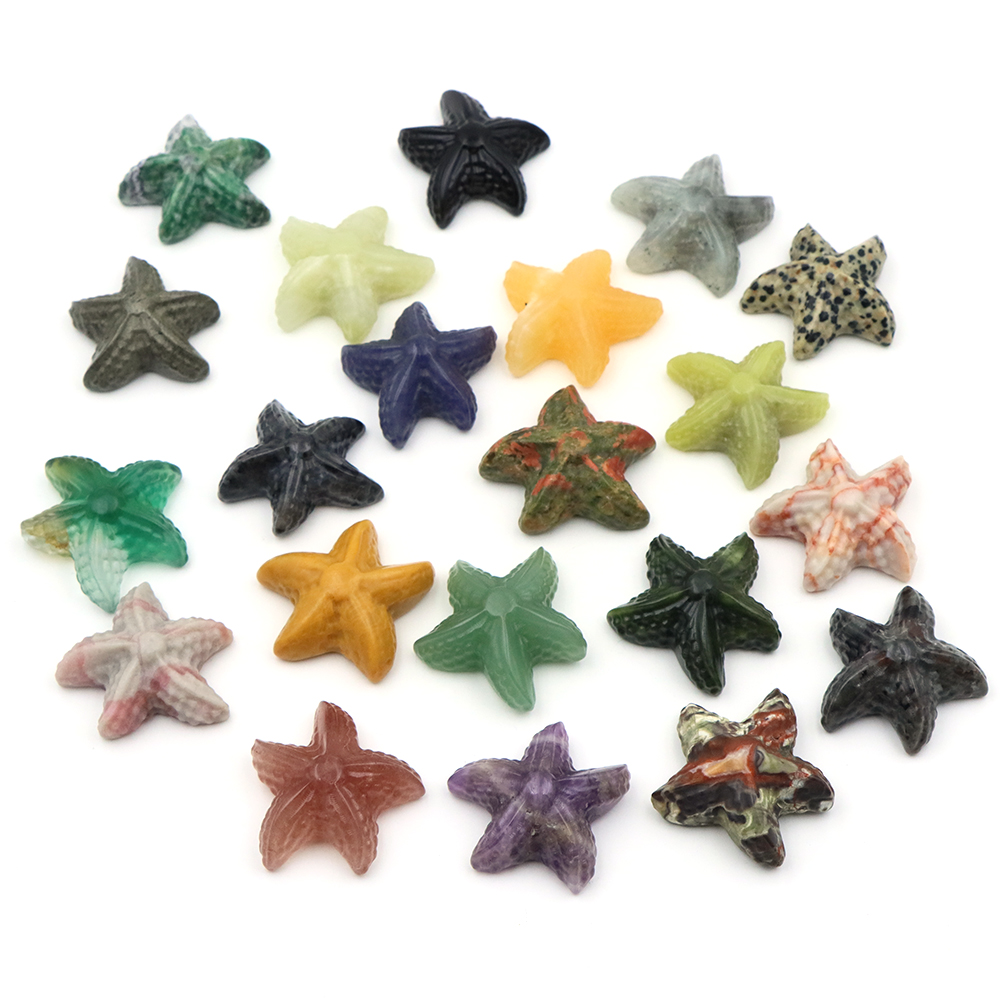 35 ミリメートルヒトデの形の像海洋動物天然石ヒーリングクリ - Aquarium Fish Usa のレビューと価格