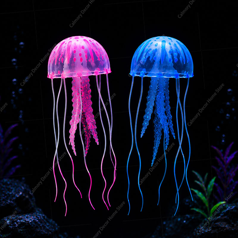 創造的な模擬浮遊蛍光発光効果クラゲ水槽装飾魚タンク水中装飾品 - Aquarium Fish Real のレビューと価格