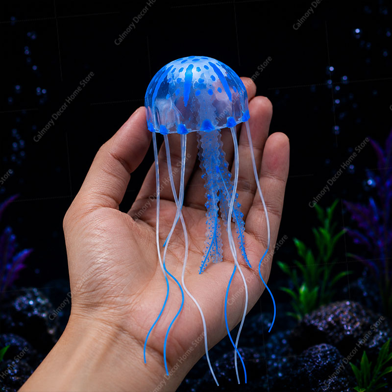 創造的な模擬浮遊蛍光発光効果クラゲ水槽装飾魚タンク水中装飾品 - Aquarium Fish Real のレビューと価格
